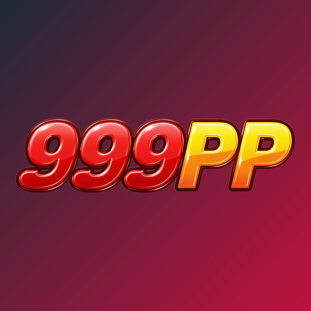 Vibrant 999PP logo design featuring bold heavy typography in bright red, yellow, and orange with a glossy 3D effect, showcasing energetic modern branding on a transparent background in a wide horizontal rectangular wordmark format for website header